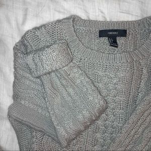 Grey Cable Knit Sweater